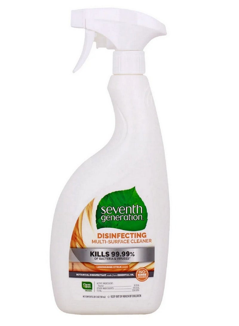Seventh Generation Lemongrass Citrus Disinfecting Multi Surface Cleaner 768ml